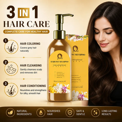 Japanese Hair Dye Shampoo – Long Lasting Natural Hair Dye Shampoo for Man & Women, Premium Japanese Natural for Women Black | Home Solution (Pack of 2)