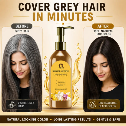 Japanese Hair Dye Shampoo – Long Lasting Natural Hair Dye Shampoo for Man & Women, Premium Japanese Natural for Women Black | Home Solution (Pack of 2)