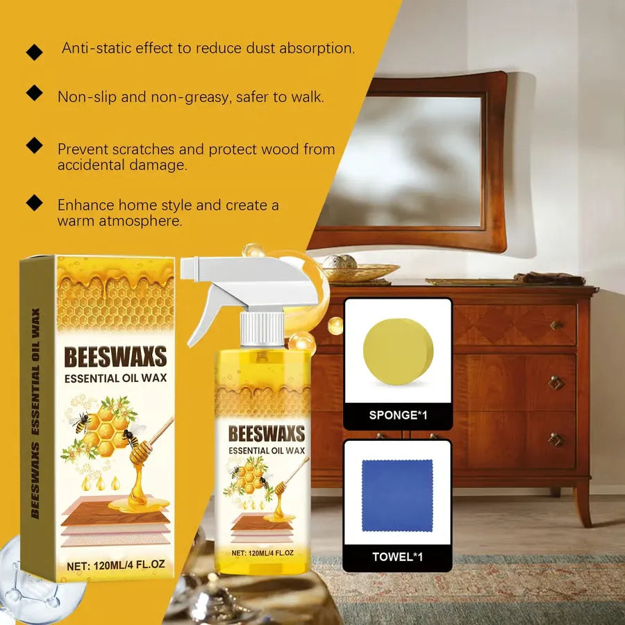 🔥LAST DAY 49% OFF - 🐝TrueRelief Beeswax Wood Polish Spray 120ml - ✨Shine & Protect Instantly 🏠