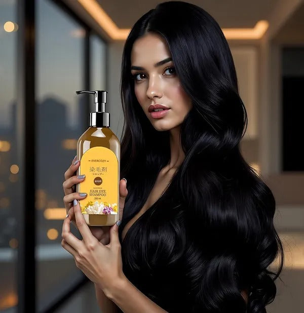 Japanese Hair Dye Shampoo – Long Lasting Natural Hair Dye Shampoo for Man & Women, Premium Japanese Natural for Women Black | Home Solution (Pack of 2)